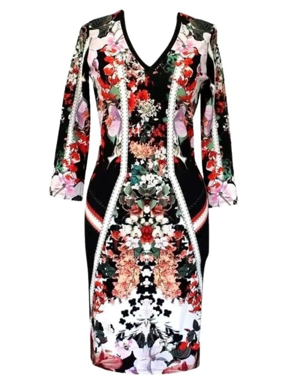 Roberto Cavalli Floral Stretch Dress Women's IT42 US6 Luxury Maximalism Italy